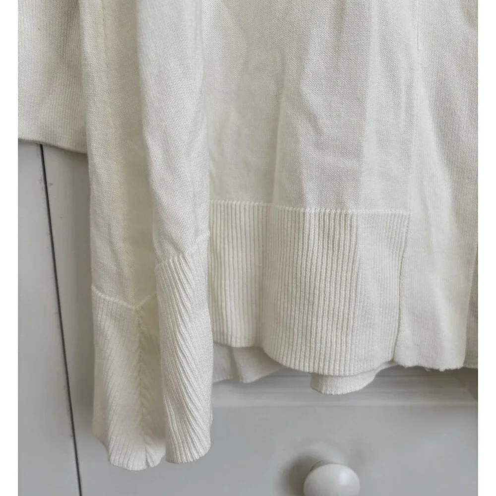 KASPER WOMEN'S CARDIGAN SWEATER SIZE SMALL WHITE RETAIL $89.00  COTTON/VISCOSE